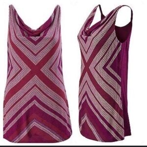 CAbi Celebrate Geometric Dot Printed Drape Neck Sleeveless Tank Top Size Small